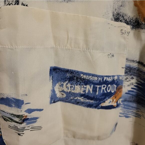 Eddie Bauer Trout Fishing & Hunting 100% Cotton Button Down Casual Mens … - Picture 4 of 7